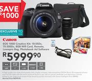 Canon EOS 100D Creative Kit 18-55Dc, 75-300Dc, 8GB Wifi Card, Remote,LoweproBag,PhotobookAd Software