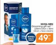 Nivea Men Grooming Gift Set(250ml Lotion + 50ml Roll-On + Face Cream)-Per Set