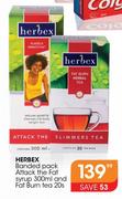 Herbex Banded Pack Attack The Fat Syrup 300ml And Fat Bum Tea 20's