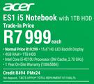 Acer ES1 i5 Notebook With 1TB HDD