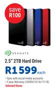 Seagate 2.5" 2TB Hard Drive-Each