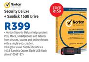 Norton Security Deluxe + Sandisk 16GB Drive