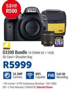 Nikon D3300 Bundle 18-55MM DX + 16GB SD Card + Shoulder Bag