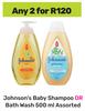 Johnson's Baby Shampoo Or Bath Wash 500ml Assorted-For Any 2