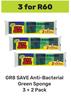 GR8 Save Anti-Bacterial Green Sponge 3+2 Pack-For 3