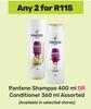Pantene Shampoo 400ml Or Conditioner 360ml Assorted-For Any 2