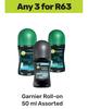 Garnier Roll-On Assorted-For Any 3 x 50ml