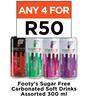 Footy's Sugar Free Carbonated Soft Drinks Assorted-For Any 4 x 300ml