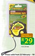 Timbercity Tape Measure-5m x 25mm Each