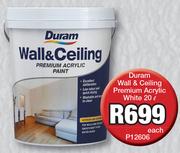Duram Wall & Ceiling Premium Acrylic White P12606-20Ltr