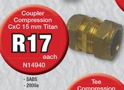 Coupler Compression CxC 15mm Titan N14940