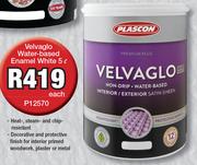 Velvaglo Water Based Enamel White P12570-5Ltr