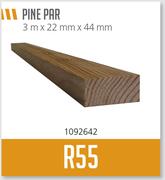 Pine Bar-3m x 22mm x 44mm