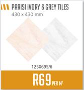 Parisi Ivory & Grey Tiles-430 x 430mm Per Sqm