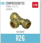 Compression 15MM Tee SABS, C:C:C, 2040A