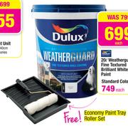 Dulux 20L Weatherguard Fine Textured Brilliant White Paint