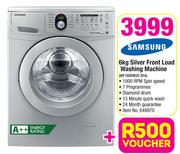 Samsung 6kg Silver Front Load Washing Machine WF1600W5S XFA