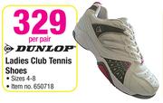 Dunlop Ladies Club Tennis Shoes Size 4-8-Per Pair