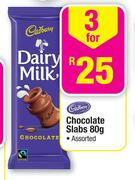 Cadbury Chocolate Slabs Assorted-3 x 80g