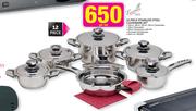 Tissolli 12 Piece Stainless Steel Cookware Set-Per Set