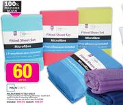 Mainstays Double Microfibre Fitted Sheet-Per Set