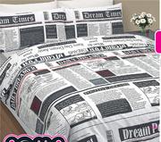Always Home Newsprint Double Duvet Cover Set
