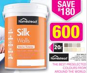 Homested 20Ltr Silk Walls Paint