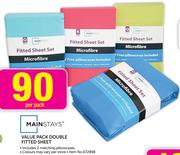 Mainstays Value Pack Double Fitted Sheet-Per Pack