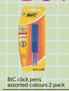 BIC Click Pens Assorted Colours-2 Pack