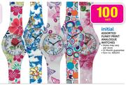 Initial Assorted Funky Print Analogue Watches-Each