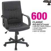 Classic Mid Back Chair 89.99x58x58Cm