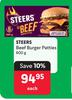 Steers Beef Burger Patties-600g Each