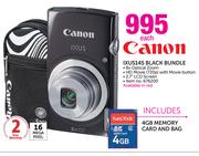 Canon IXUS145 Black Bundle-Each