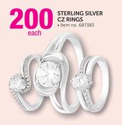 Sterling Silver CZ Rings Each