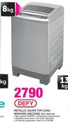 Defy 8kg Metallic Silver Top Load Washing Machine WTL 8019 M