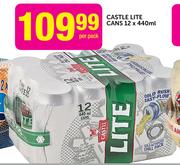 Castle Lite Cans-12 x 440ml Per Pack