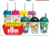 450ml/600ml Plastic Cup With Straw Assorted-Each