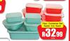 10 Pce Container Set Assorted Colours-Each