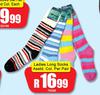 Ladies Long Socks Assorted Colours-Per Pair