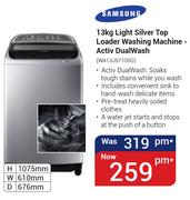 Samsung 13Kg Light Silver Top Loader Washing Machine(Activ Dualwash)-WA13J5710SG