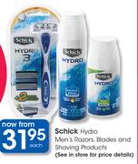 Schick Hydro Men's Razors, Blades & Shaving Products-Each