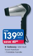 Safeway 1200 Watt Travel Hairdryer