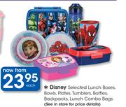 Disney Selected Lunch Boxes,Bowls,Plates,Tumblers,Bottles,Backpacks,Lunch Combo Bags-Each