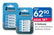 Safeway AA Or AAA Alkaline Batteries-10 Pack-Per Pack