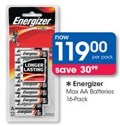 Energizer Max AA Batteries 16 Pack-Per Pack