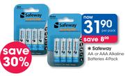 Safeway AA Or AA Alkaline Batteries 4 Pack-Per Pack