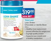 GNC Total Lean Lean Shake Chocolate or Vanilla Bean-768gm
