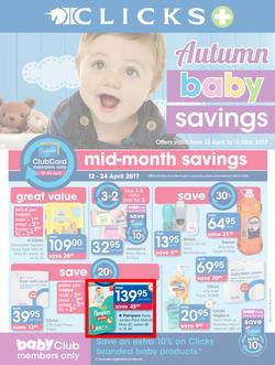 Clicks : Autumn Baby Savings (12 Apr - 14 May 2017), page 1