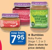 Bumbles Baby Puree Stage 1, 2 Or 3-Each 