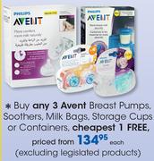 Avent Breast Pumps, Soothers, Milk Bags, Storage Cups Or Containers-Each